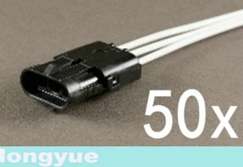 

Longyue 50pcs 3-Way male comnector pigtail Weather Pack Wire Harnesses 25cm wire
