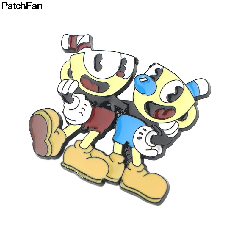 20 шт./лот Patchfan Cuphead игра цинк булавка para рюкзак Одежда металлическая медаль для сумки рубашки шляпы значки броши для мужчин и женщин A2551