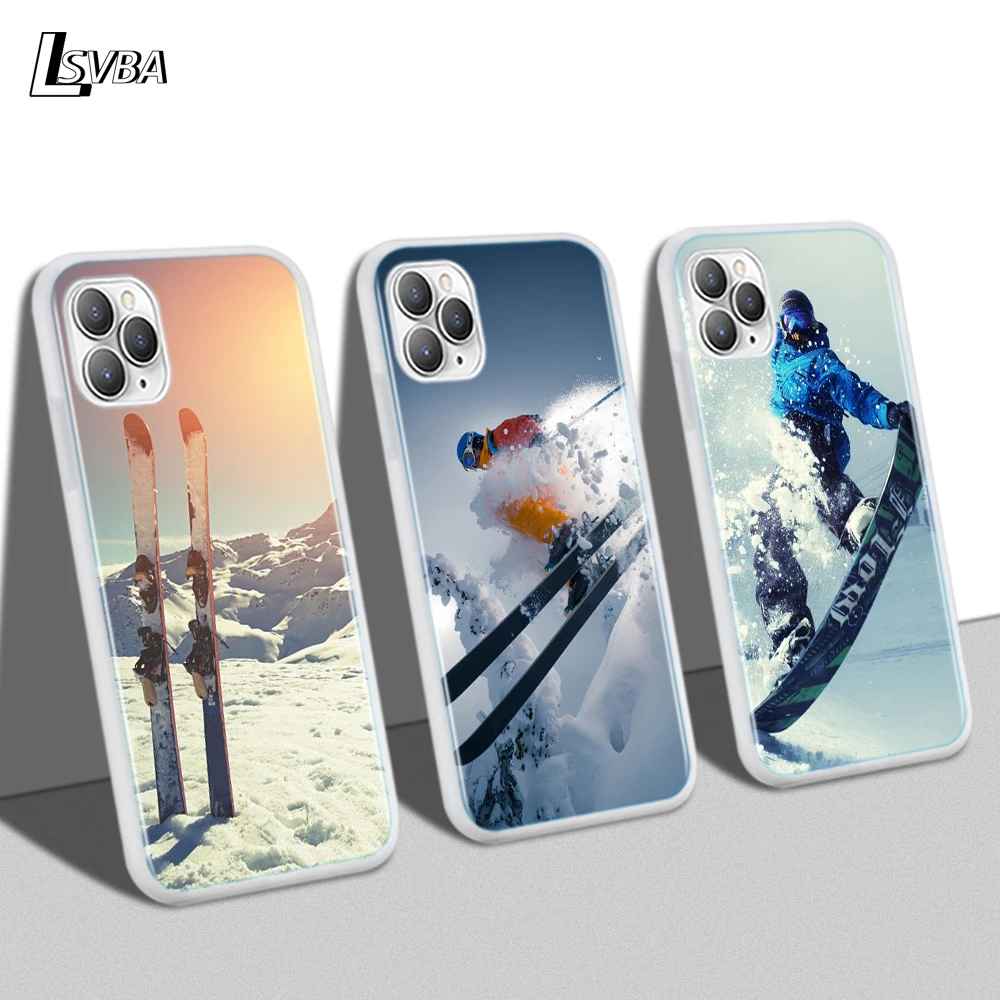 

Silicone Case For iPhone 11 Pro Max XS Max XR X 8 7 6S 6 Plus 5S Phone Case Soft Shell Skiing Snow Snowboard