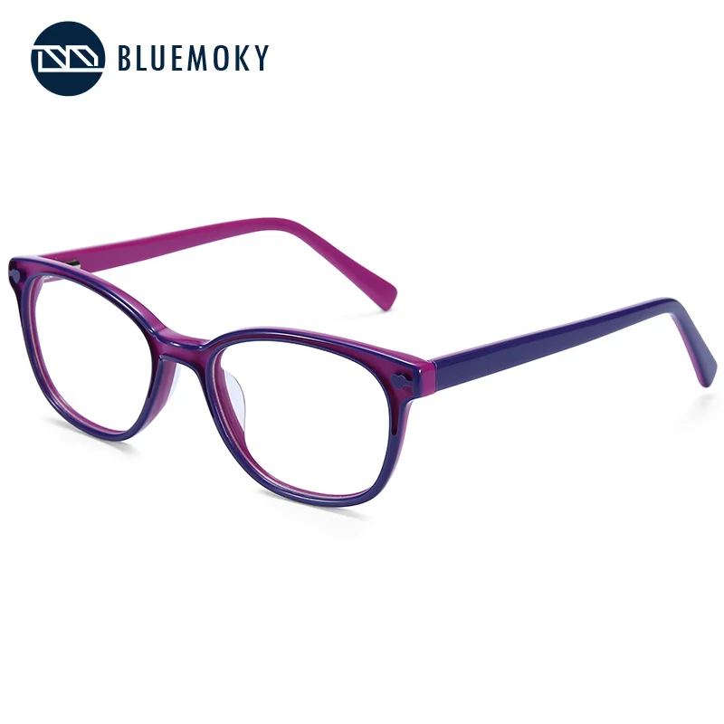 BLUEMOKY ацетатные очки, прозрачная оправа, для девушек, близорукость, оптические очки, оправа, для детей, милые, прозрачные, модные, оправа для очков