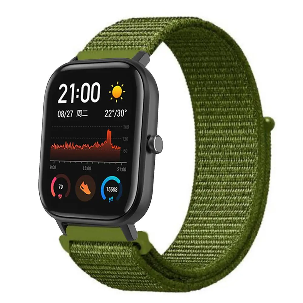 Green Высококачественный сменный ремешок для умных часов Amazfit GTS 20 мм нейлоновая петля спортивный ремешок нейлоновый ремешок для часов - Цвет: Green