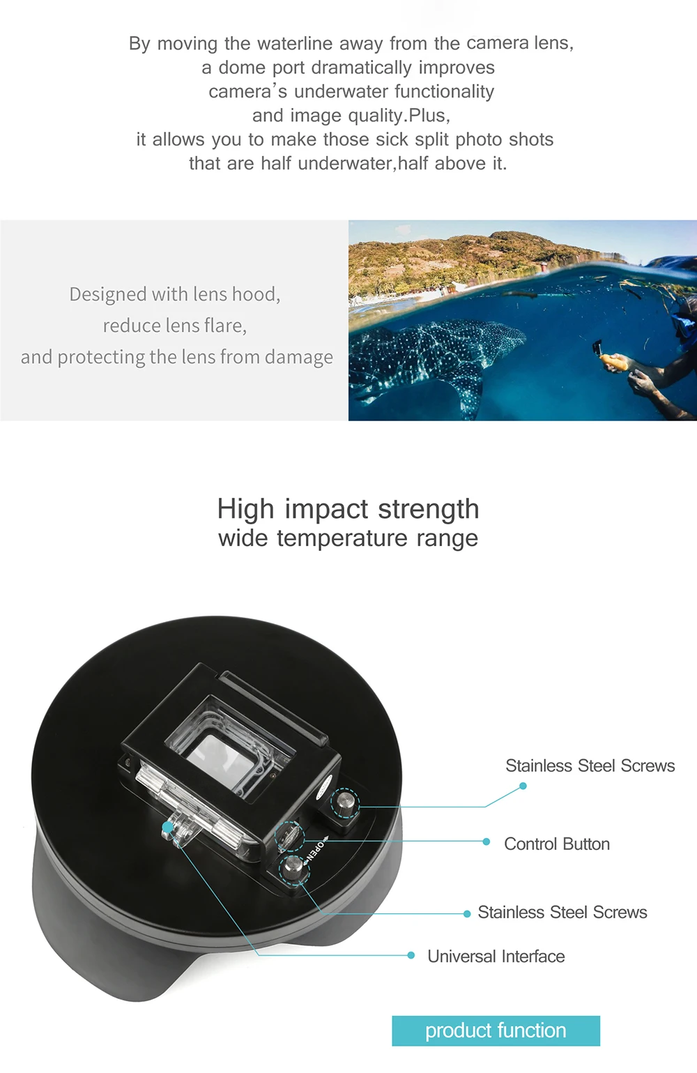 Снимать подводный купол порты и разъёмы для GoPro Hero 7 6 5 черный с держатель для камеры водостойкий Чехол солнцезащитный козырек купол Go Pro аксессуар