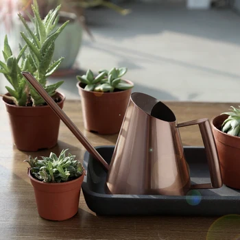 

Metal Watering Can Stainless Steel Long Spout Watering Cans Golden Bronze Household Gardening Watering Cans for Bonsai Outdoors