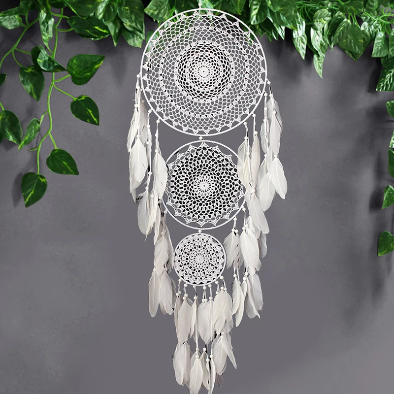 Large Boho Decor Dream Catcher Nordic White Black Macrame Wall Hanging For Wedding Garden Home Girl's Room Decoration Ornaments