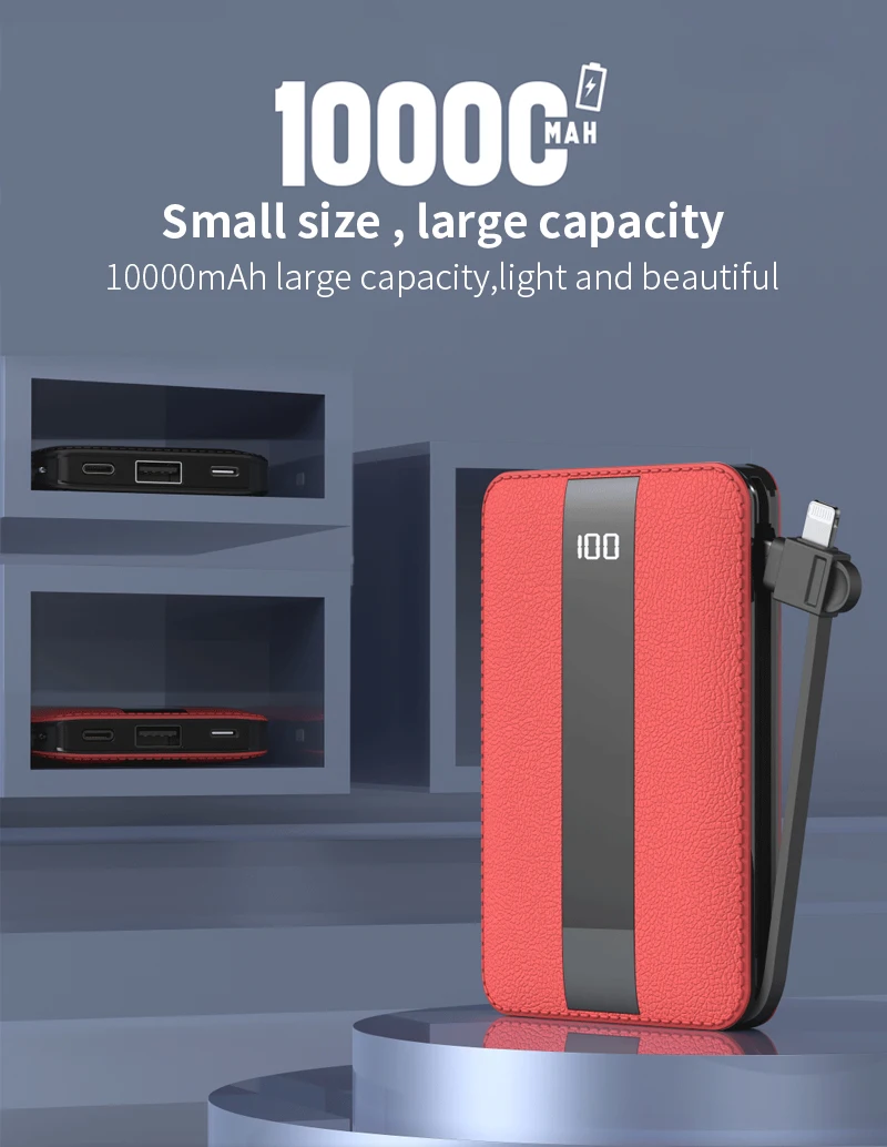 WK светильник mi ni power Bank 10000 мАч USB портативное зарядное устройство power bank для быстрой зарядки умный экран дисплей мощность для Xiaomi mi