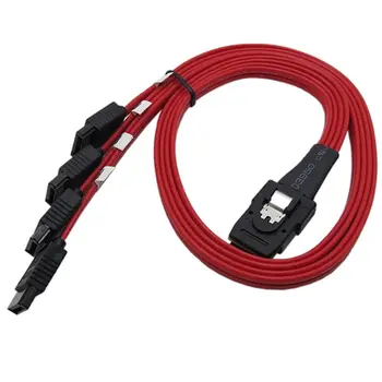 

Red 0.5M Mini SAS 36P 8087 SFF-8087 to 4 SATA Splitter Cable Forward Breakout Adapter for PC Computer Server Accessories