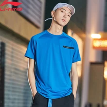 Li-Ning, мужская тренировочная серия, короткий рукав, топ, сухой, дышащий, полиэстер, подкладка, комфорт, Спортивная футболка, футболки ATSP065 CAMJ19