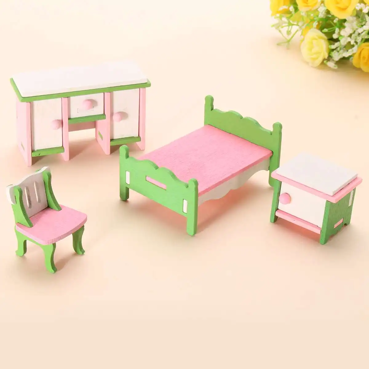 3D Кукольный дом набор Edutation игрушки наборы детские деревянные куклы мебель миниатюрный дом дети ребенок ролевые игры игрушки строительные блоки