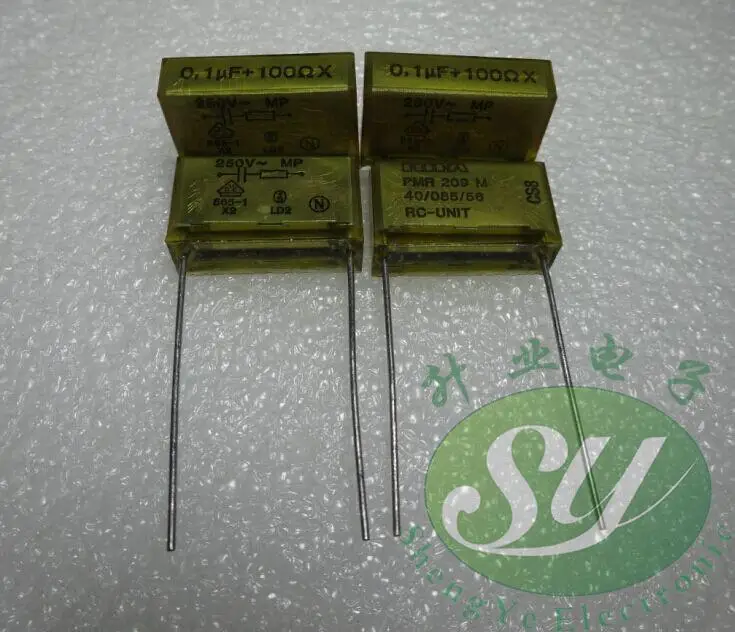 10PCS/20PCS NEW RIFA PMR209 0.1uf+100R 100nf+100R p21mm arc spark arrester for surge suppressor 0.1uF+100R/250VAC Film Capacitor |