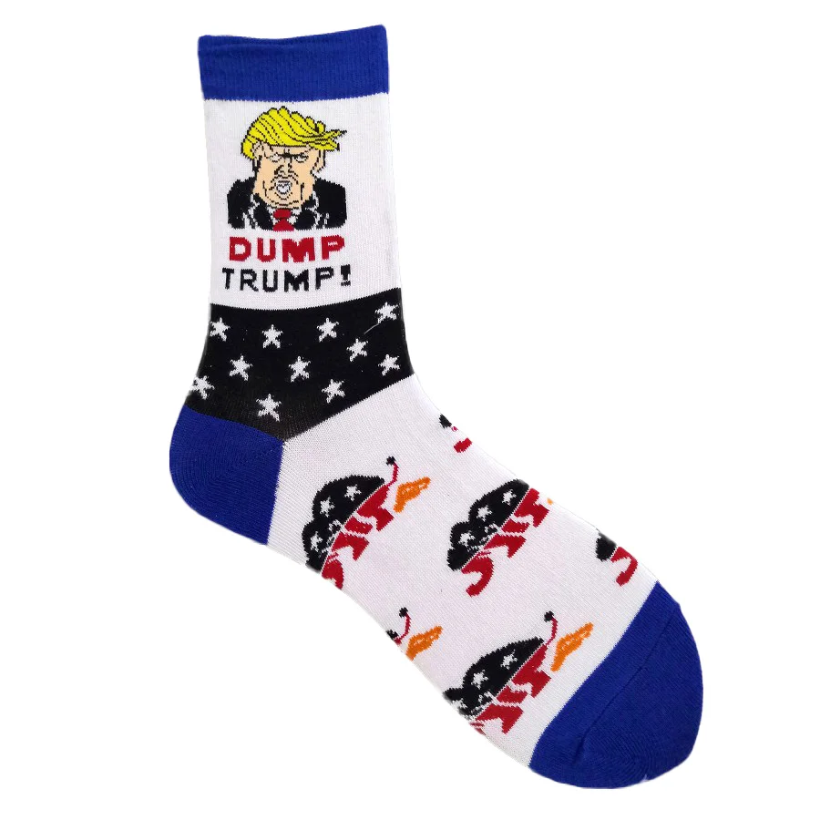 Trump носки смешные мужчины счастливые повседневные Пары унисекс носки Американский национальный флаг звезды хлопчатобумажные носки в полоску для сторонников Трампа - Цвет: 2