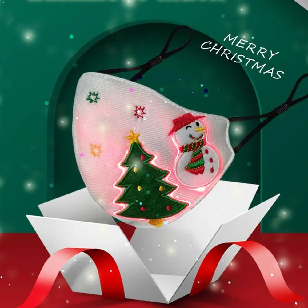 

Christmas mask fashion smart reusable lighting music luminous USB LED mask glowing charging L0F5