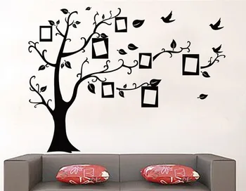 

Black Photo Frame Wall Sticker Living Room Bedroom Photo Tree Sofa Background Picture Zy2141