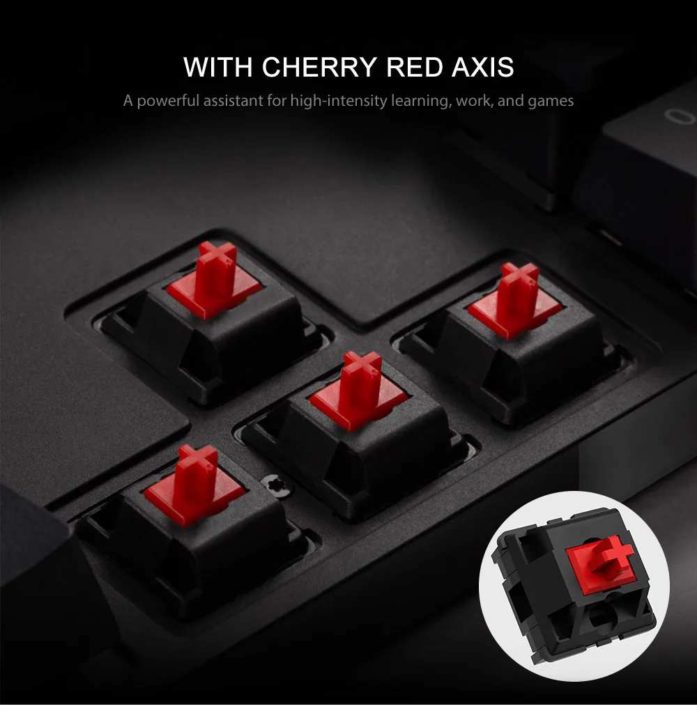 Механическая игровая клавиатура Xiaomi клавишные колпачки из ПБТ с вишневой Красной осью 104 клавиш для домашнего офиса игр HZJP01YM