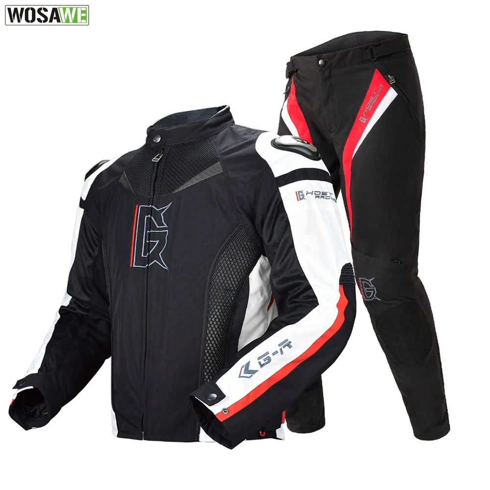 

GHOST RACING Titanium Alloy Super Moto Racing Fast Motorcycles Full Body Protection Jacket Pants Autumn Winter Motorcycle Cloth