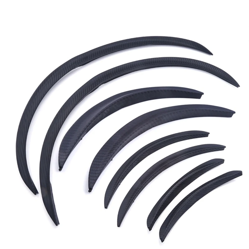 2Pcs Carbon Fibre Fender Flare Wheel Eyebrow Decorative Strips Car Tires Suitable Round Rubber Stickers Arch 25cm 32cm 44cm 72cm