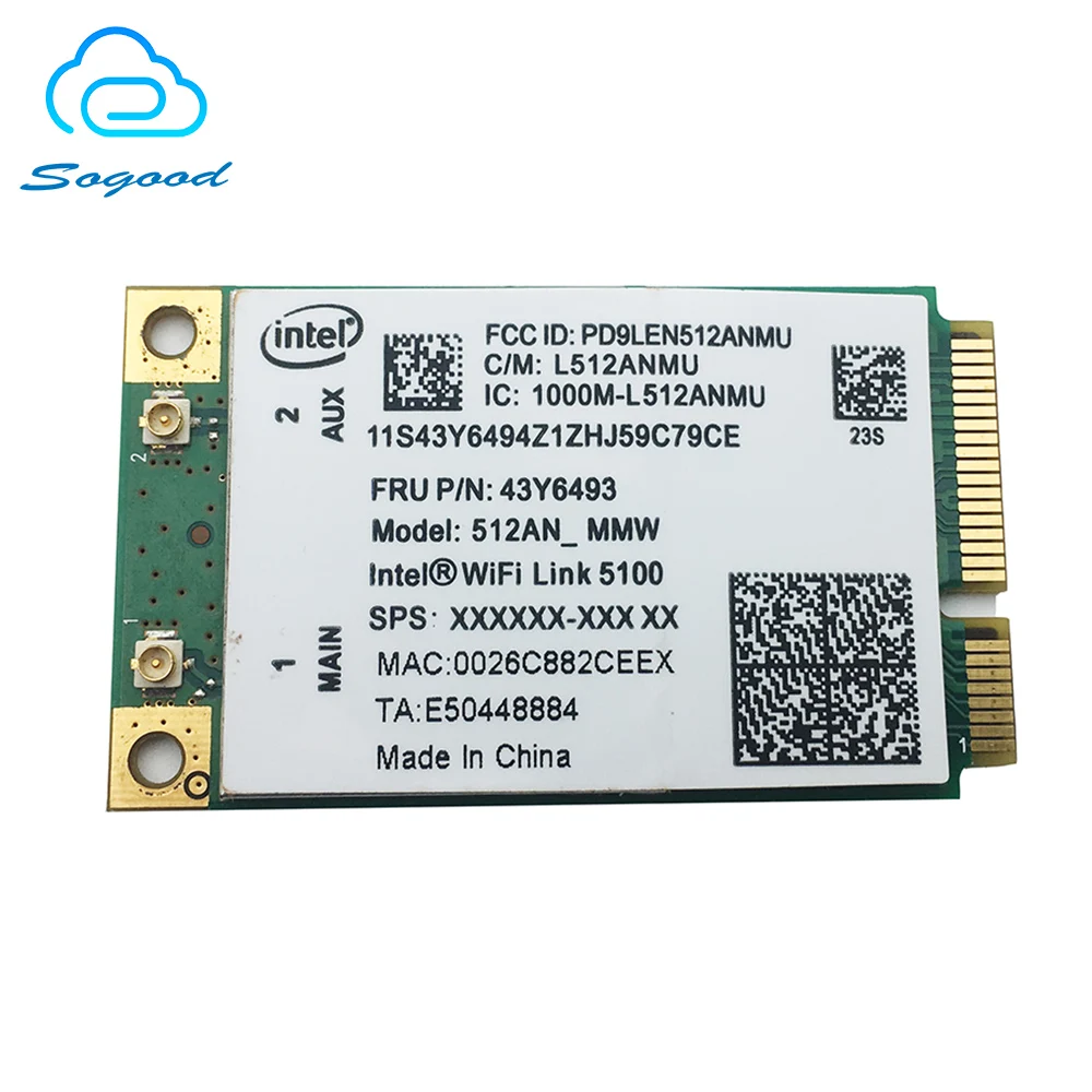 5100AGN 802 11 a/g/n 300 Мбит/с PCI-E Wi-Fi LAN-карта для Lenovo G450 G430A Y450 Y430 E43 E43L SL500 X200 W500 K43 |