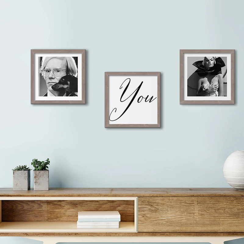 Modern Black and White People Portrait Photograph Poster Wall Art Canvas Print for Home Decor Dorm Decoration Quote Calligraphy | Дом и сад