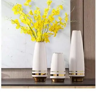 

NORDIC CERAMICS VASE GOLDEN BLACK GLAZE PORCELAIN FLOWER VASE FLOWER ARRANGEMENT DESKTOP DECOR HOME DECORATION ORNAMENTS