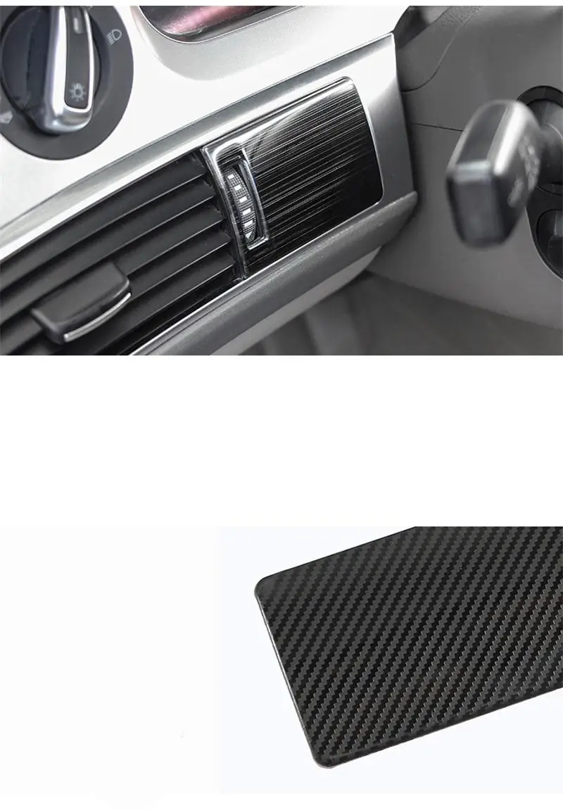 Car Styling For Audi A6 C5 C6 Dashboard Keyhole Decorative Frame Air Vents Panel Covers Carbon Fiber Stickers Trim Accessories