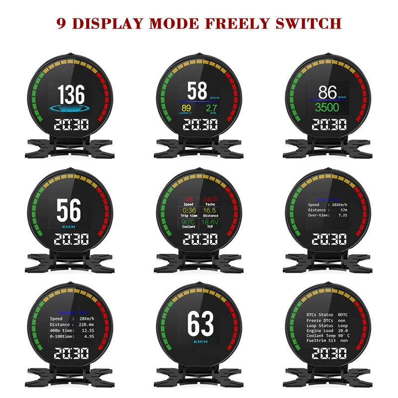 KAJARN HUD P15 2,84 дюймов дисплей на голову диагностические инструменты OBD2 измеритель скорости монитор электронные аксессуары измеритель скорости HUD OBD2