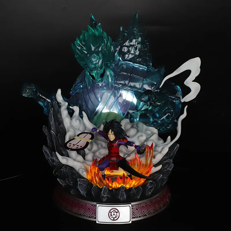 1" Аниме Наруто статуя Учиха Мадара бюст Susanoo Полный Портрет с светодиодный светильник GK фигурка игрушка коробка 35 см M4089 - Цвет: Многоцветный