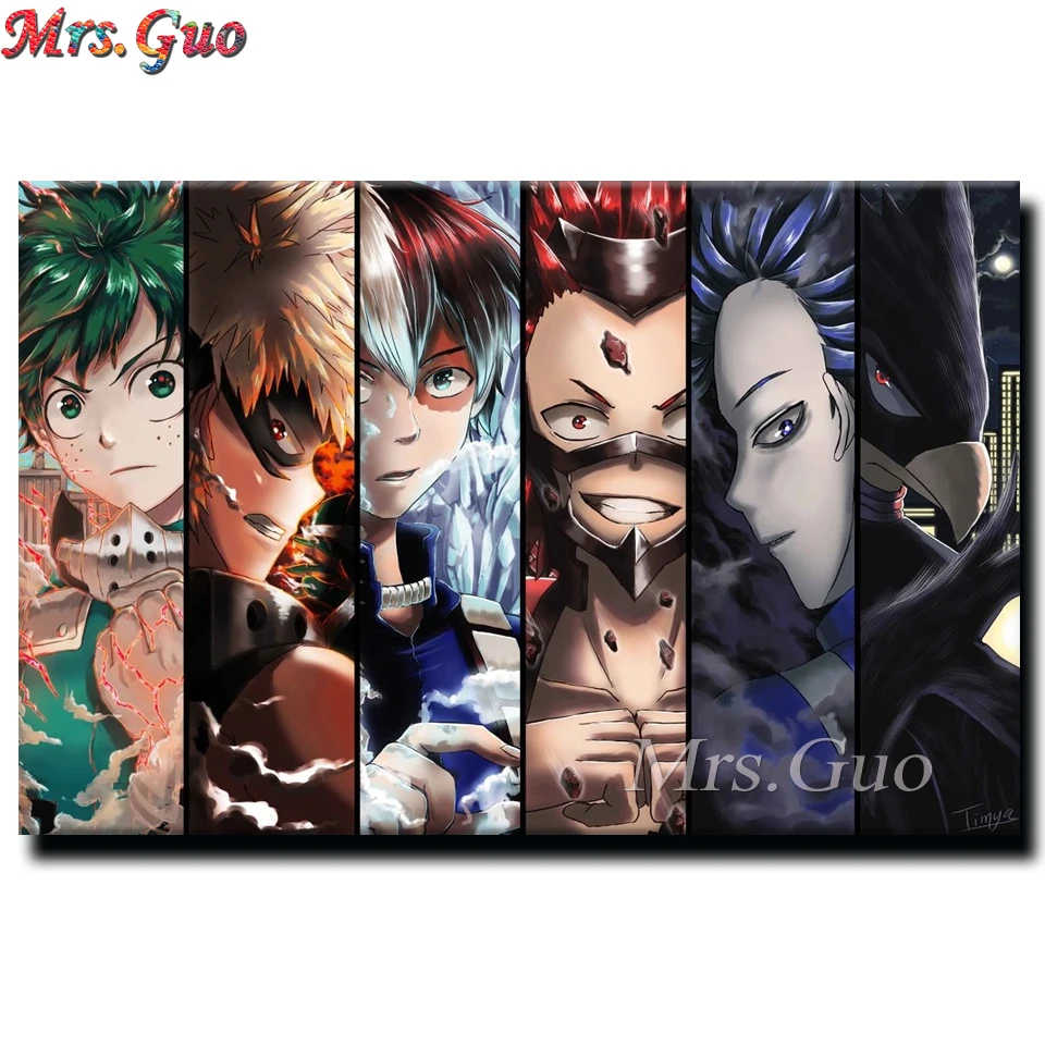 My Hero Academia boy anime mix Characters Diamond Painting Full Square Mosaic Embroidery Childrens Room Decor Handwork | Дом и сад