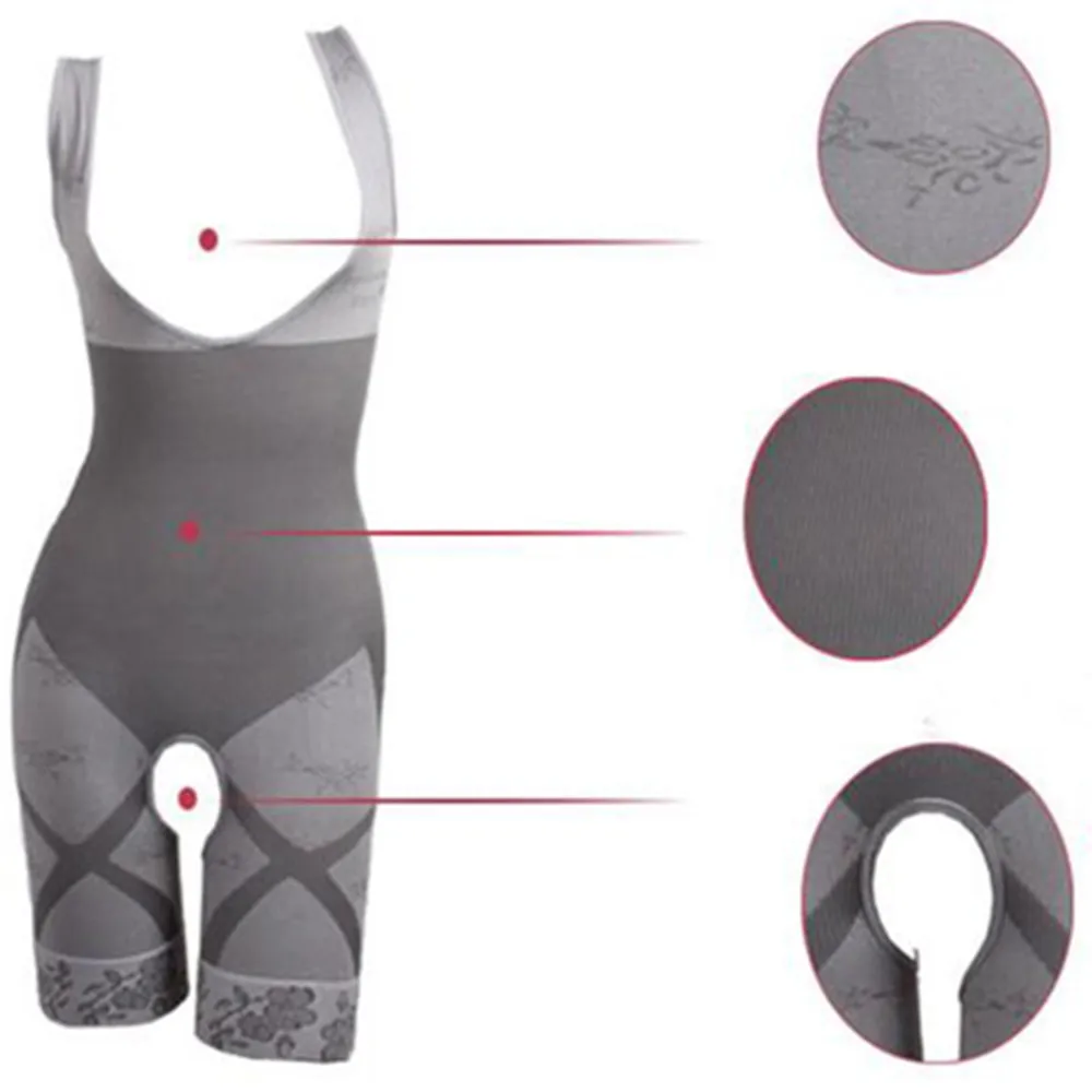 Natural Bamboo Carbon Body Slimming Bodysuit Women's Sculpting Underwear Shapewear Waist Trainer Corsets Waist Cincher