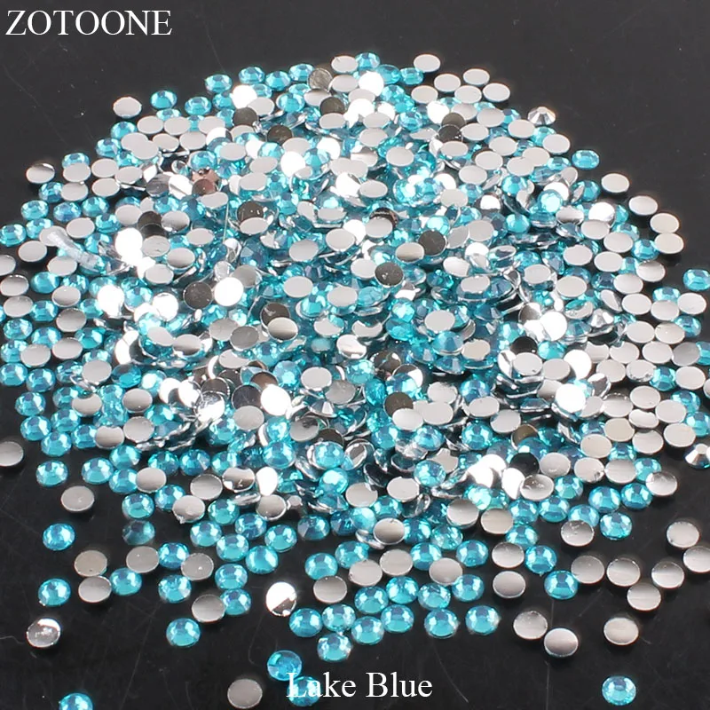 ZOTOONE 2 6 мм 1000 шт. прозрачные Стразы AB без горячей фиксации с плоской задней
