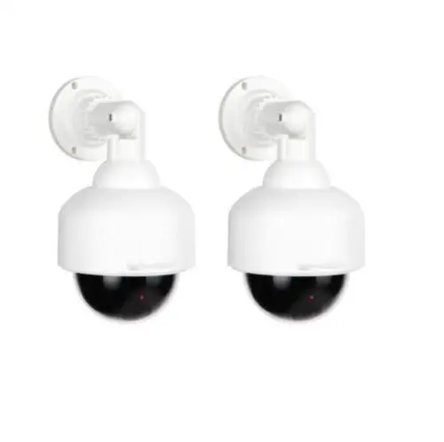 2Pcs White Dome Blinking LED Fake Dummy Camera Home Security Surveillance | Безопасность и защита