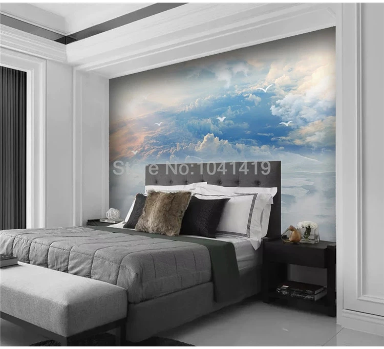 Papel de parede 3D personalizado moderno, céu