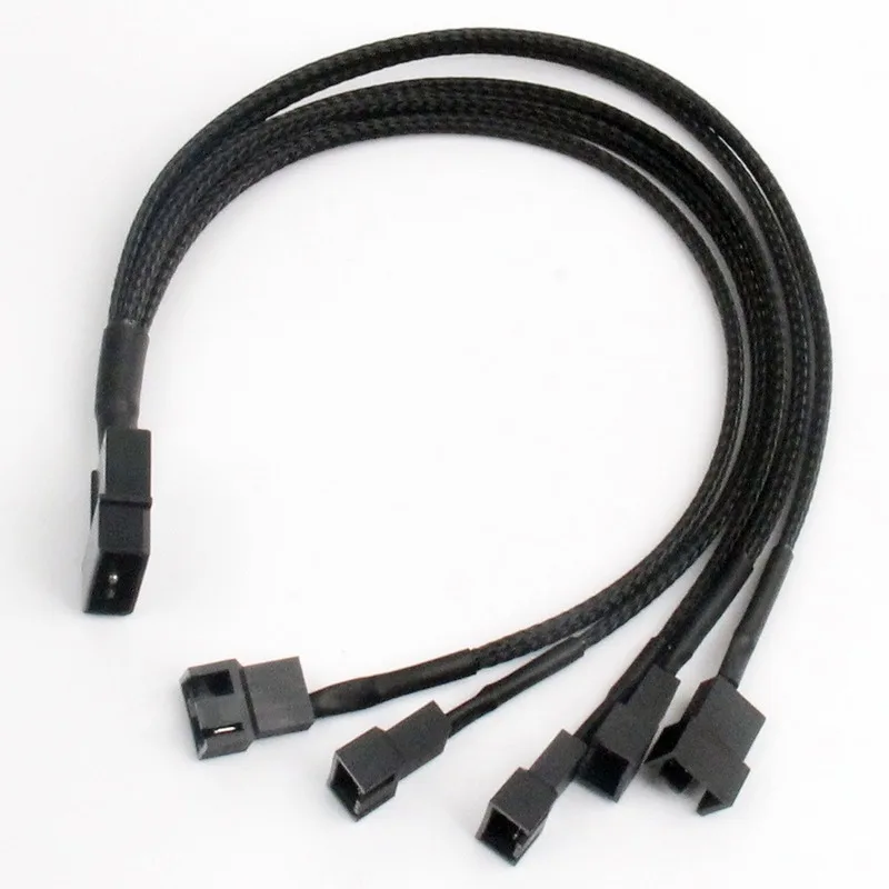 30 см 4-контактный IDE от Molex до 4-портового черного рукава кулер охлаждение