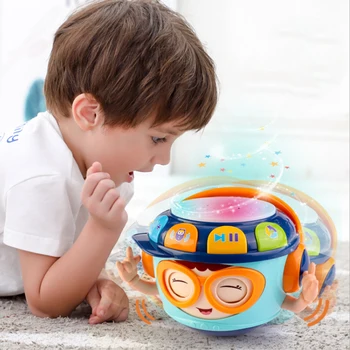 

LED Music Early Educational Toys Learning Developmental Baby Rattles Children Infant Toy Tumbler Musical Hand Drum Beat
