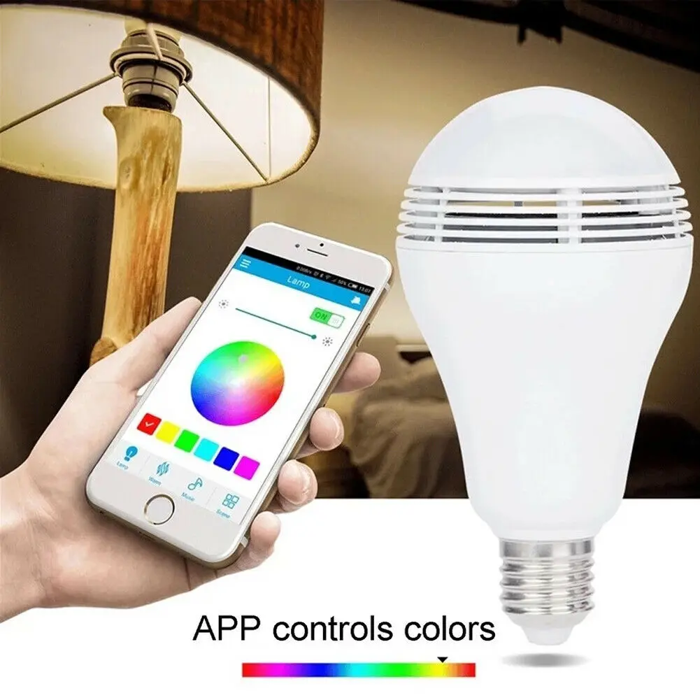 Модный беспроводной Bluetooth с регулируемой яркостью RGB умный светодиодный светильник приложение музыка дистанционное управление