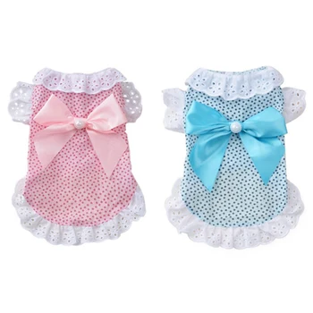 

Dog Lace clothes Small Dog Skirt Princess Dress Floral Bow Clothing Pet Puppy Dog Clothes Costume Pet Dresses