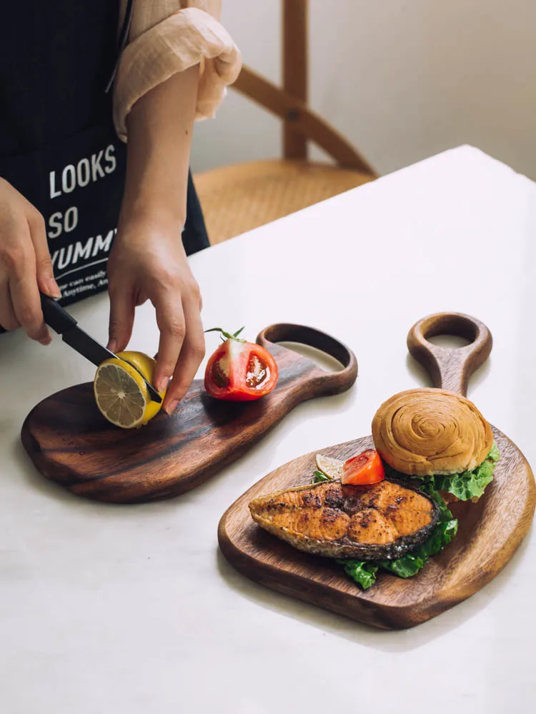 

Creative Black Walnut Cutting Boards Home Use Eco Natural Wood Mini Chopping Block Fruits Plate Bread Boards