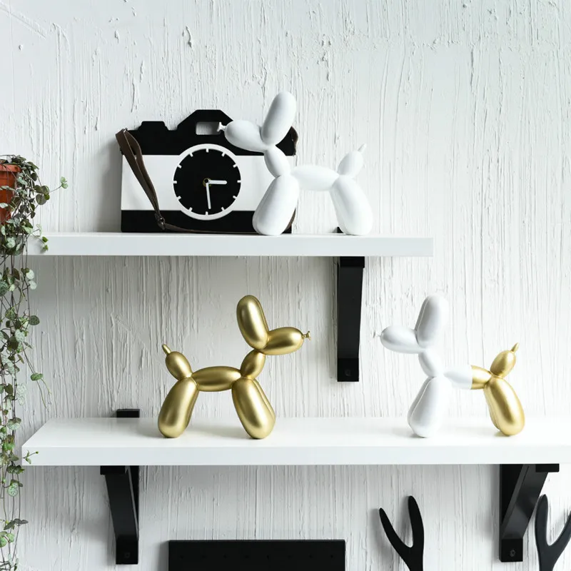 

Nordic Mini Balloon Resin Dog Crafts Statue Animal Statue Christmas Gift Living Room Wine Cabinet Decoration Cakeshop Decoration