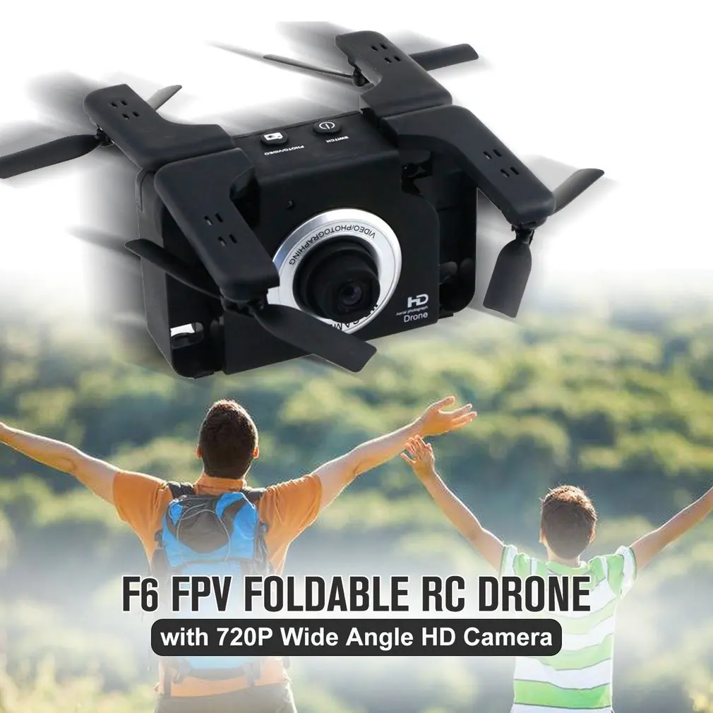 F6 720P широкоугольный Wifi HD камера FPV складной Радиоуправляемый Дрон самолет с жестом селфи Безголовый режим возврат одной кнопкой