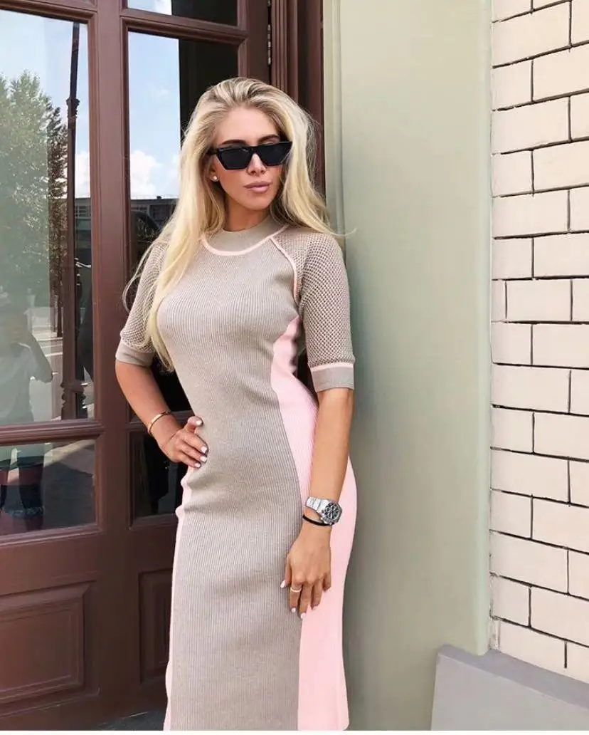 Vestido Longo Настоящее платье Вадим новое шерстяное Женское Платье приталенное тонкое самосовершенствование длинное секционное цветное Сексуальное Женское Платье