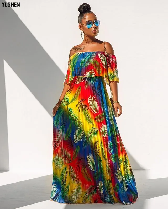 Градиентная плиссированная африканская юбка супер размер африканские платья для женщин стиль Bazin Vestidos Дашики Африка пляжное платье