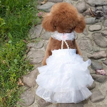 

Pet Dog Clothes Dress honeyed Princess Pet Dog Lace Wedding Skirt For Dog Small Medium Dogs Clothes Party