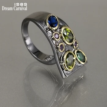 

FAST SHIPPING from USA Original Multi-Colors Zirconia Woman Rings Creative Gothic Wedding Engagement Ring Drop Ship WA11784
