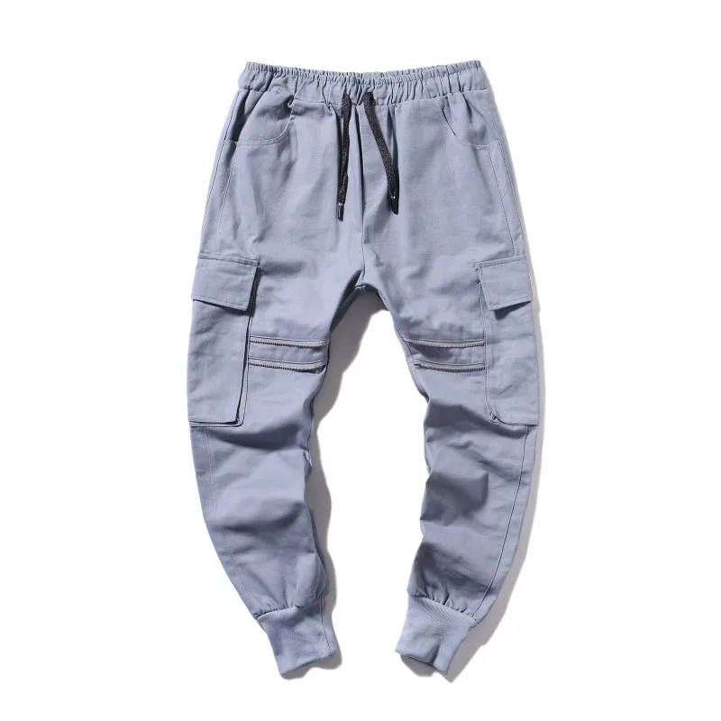 

CYXZFTROFL 2019 New Men's Beam Feet Pants Hip Hop Fashion Overalls Casual Multi-pocket Men's Large Size Sweatpants