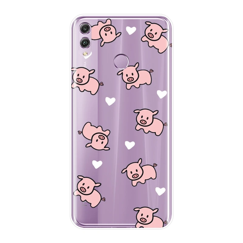 Чехол для телефона для huawei Honor 8X MAX 10 9 8 7 7S 7X 7A 7C Pro в виде розовой свинки собачий Силиконовый Мягкий задняя крышка чехол для huawei Honor 7, 8, 9, 10 Lite