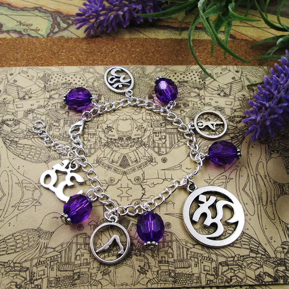 

YOGA Charm Bracelet yoga om silver plated bracelet gift for girl /boy,party ,birthday gift