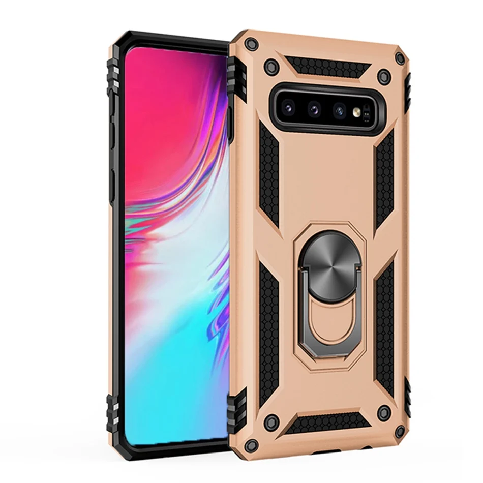 Gold Противоударный чехол для телефона для samsung Galaxy S10 S8 S10E Примечание 10 Plus чехол на магните с защитной оболочкой для samsung S10 A20E A70 A40 A7 чехол - Цвет: Gold