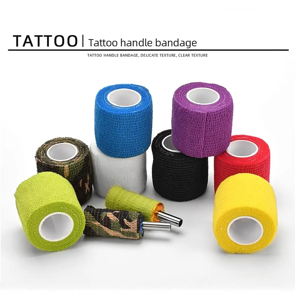5 pcsTattoo Grip wrap одноразовые нетканые водонепроницаемые самоклеящийся эластичный бандаж для защиты запястья пальцев медицинская лента