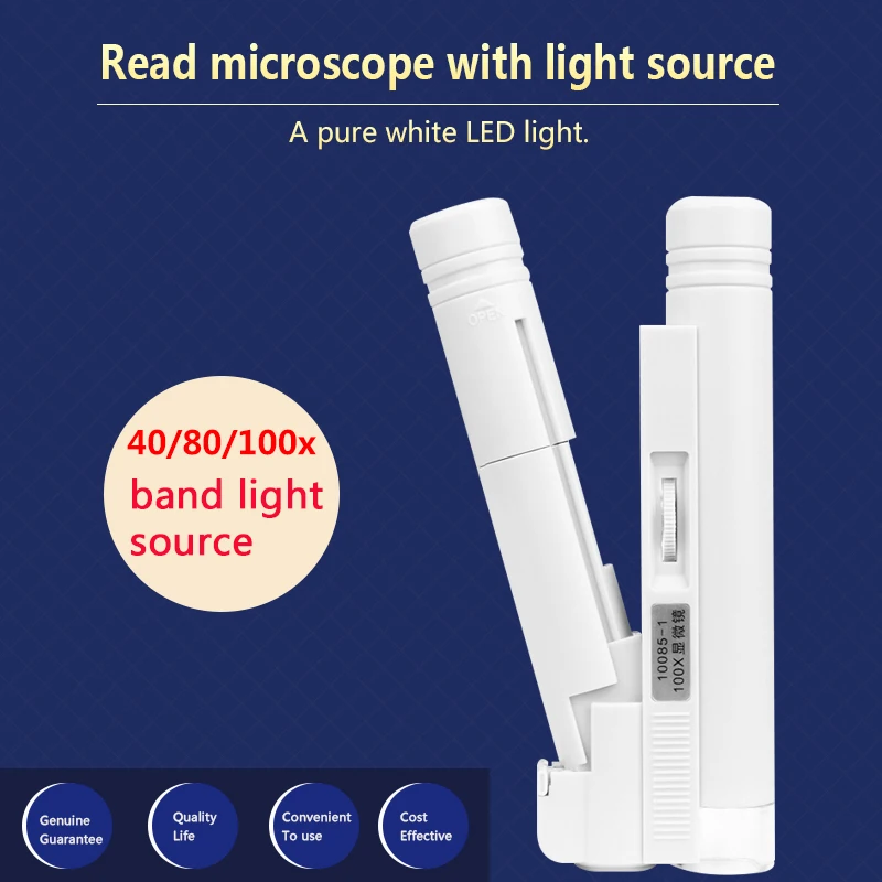 Mini Inspection Microscope Handheld Microscope with LED Illumination Portable Microscope Folding Jewelry Magnifier Magnifying