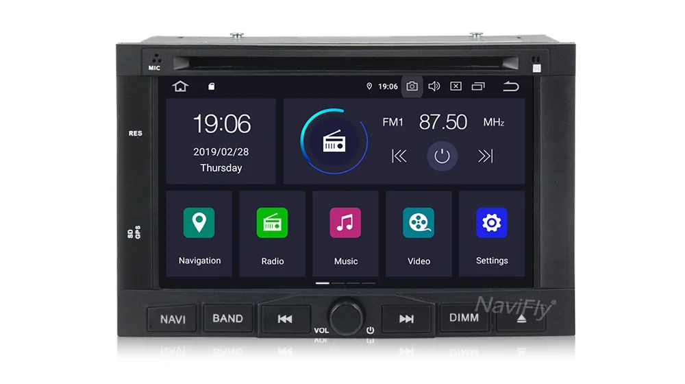 Discount NaviFly PX5 4+64G 2din Android 9.0 Car radio dvd player GPS For Peugeot 3005 3008 5008 Partner Berlingo audio FM AM RDS WIFI BT 5