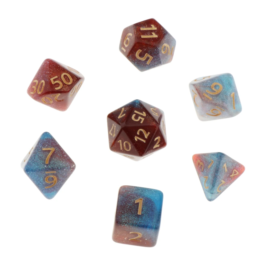7Pc Multi-sided Dices Set D4-D20 MTG DND RPG Board Game Dice for D&D Roleplaying Party Casino Table Game Toy