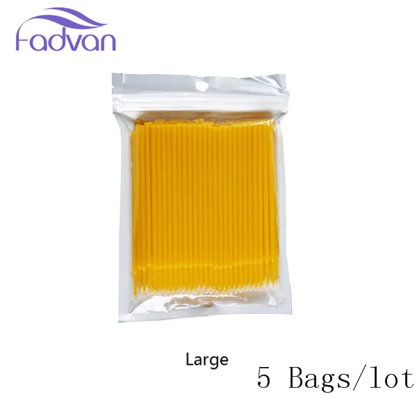 Yellow Large-5 Fadvan 100 шт./пакет Одноразовые ресниц макияж кисти микро кисть туши для ресниц наращивание ресниц удаление инструмент - Цвет: Yellow Large-5